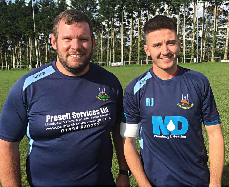 Jonathan Ealy and Rhodri Jones - St Clears player coaches Jonathan Ealy and Rhodri Jones - St Clears player coaches